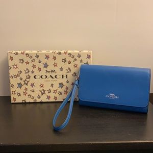 Coach blue wristlet